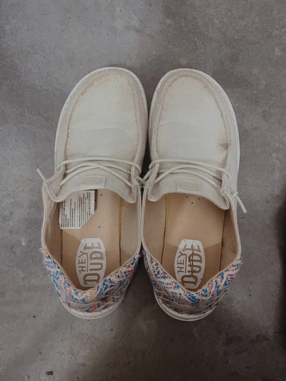 Hey Dude White with Multicolor Heel